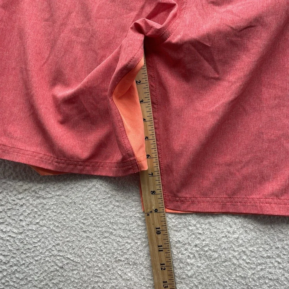 Nike Bathing Suit Mens 34 Red Orange Swoosh Drawstring Swim Shorts Athletic